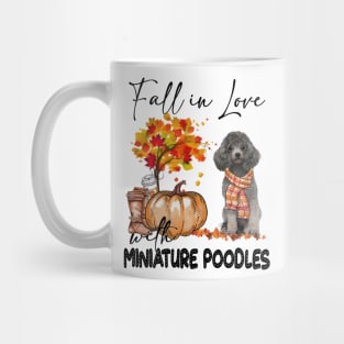 Miniature Poodle Fall In Love Scarf Silver Funny Miniature Poodles Mug